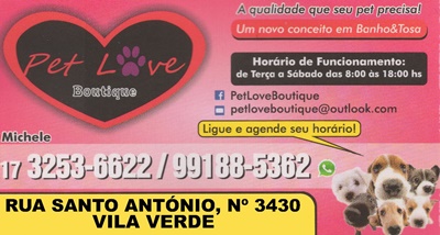 Pet Love Boutique Mirassol SP